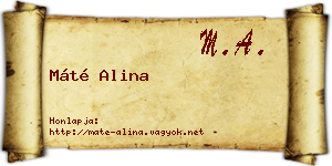 Máté Alina névjegykártya