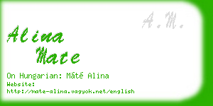 alina mate business card